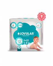 Детские Подгузники LOVULAR HOT WIND S 4-8 кг, 22 шт
